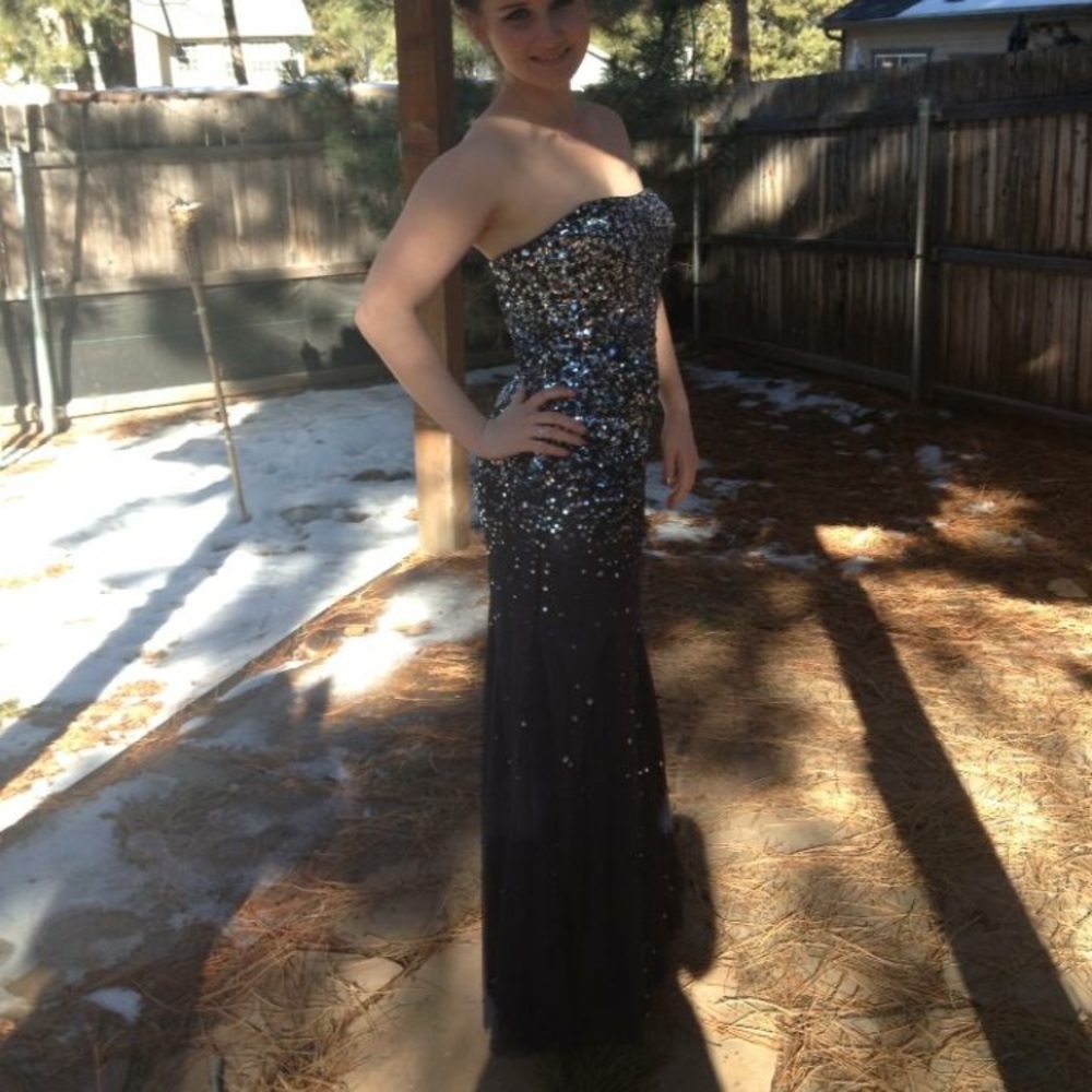Blue dress with silver sequence